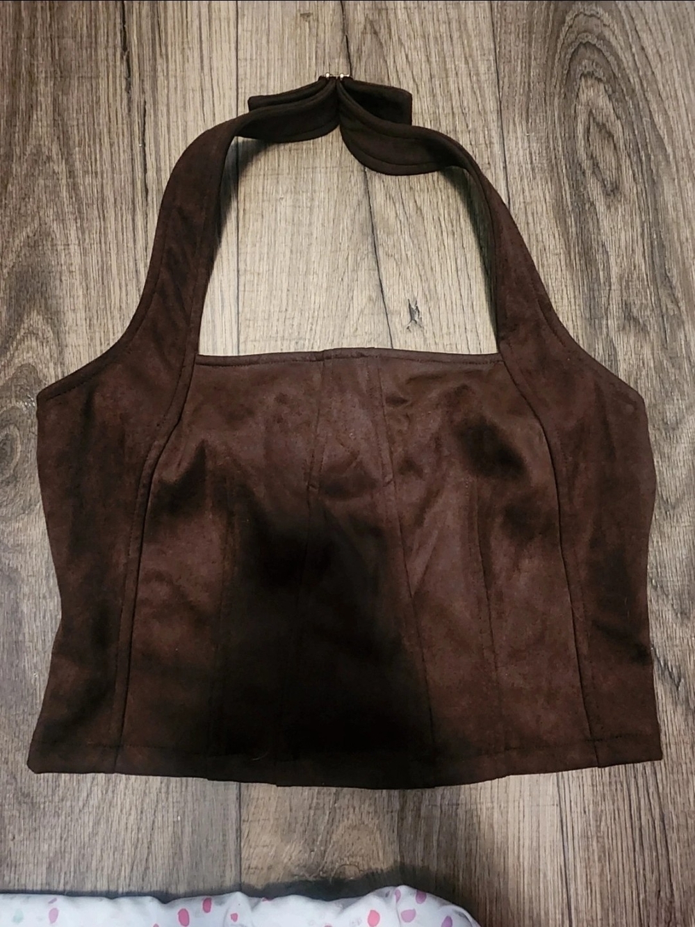 Brown Cropped Halter Top